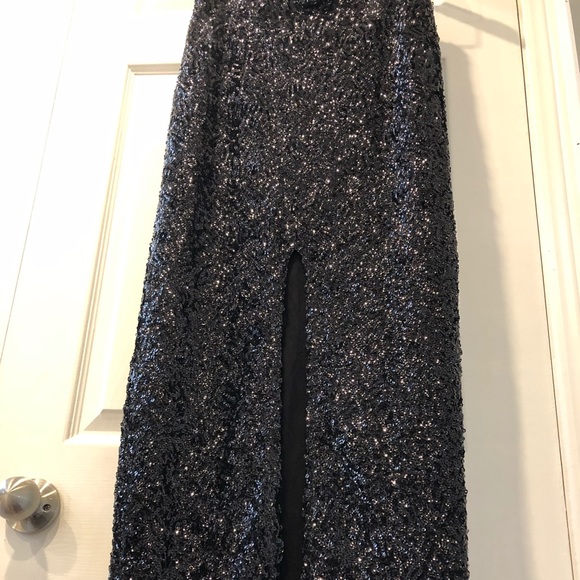 Long Black Sequins Skirt - Picture 5 of 7